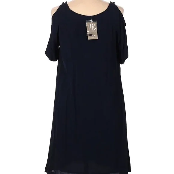 NWT - Maple Navy Cold Shoulder Dress - Picture 2 of 12